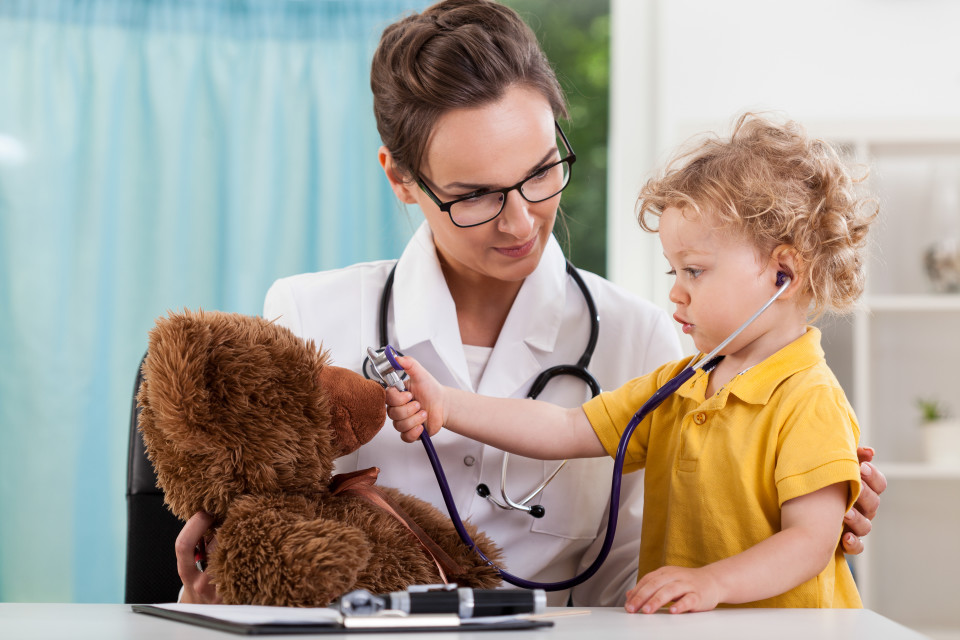 child with doctor