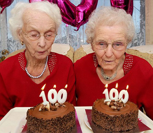 Sisters celebrating their 100th birthday