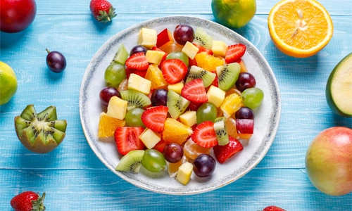Fresh fruit and berry salad,healthy eating.