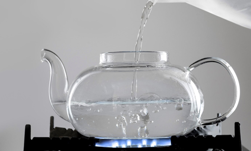 Preparing a Bowl of Steaming Water Using Various Herbs