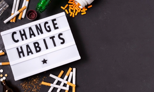 Visual concept showing the timeline of habit formation and behavior change