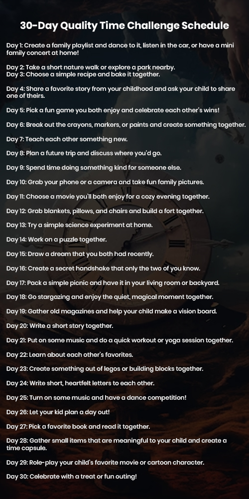 30-Day Quality Time Challenge Schedule