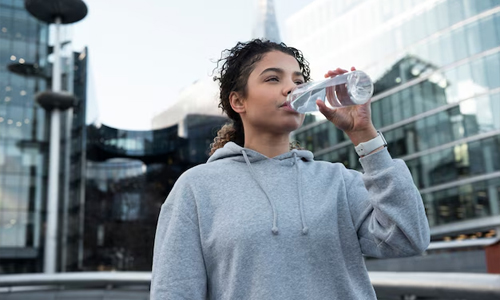 A-girl-drinking-water