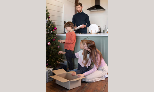 Parents and kids have their Christmas routine