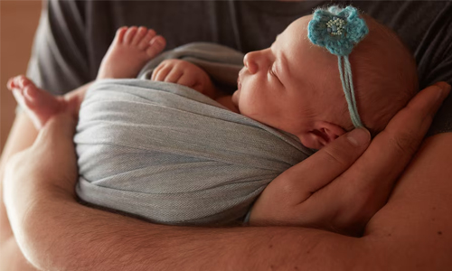 Picture of a swaddled baby