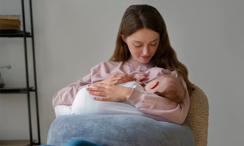 Mother with her newborn baby